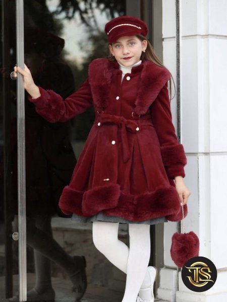 طقم كوت مع فستان بناتي