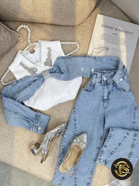 طقم بناتي جنز