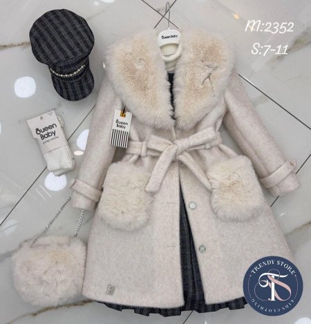 كوت مع فستان بناتي